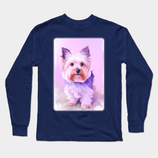 Yorkshire Terrier Watercolor Portrait 1 Long Sleeve T-Shirt